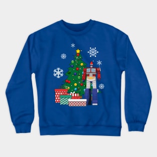 Optimus Prime Around The Christmas Tree Crewneck Sweatshirt